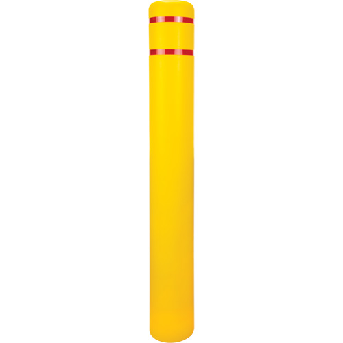 Capuchon en poly&eacute;thyl&egrave;ne pour borne de protection, 6-5/8" dia. x 52" l, Rouge/Jaune Ontario Safety Products