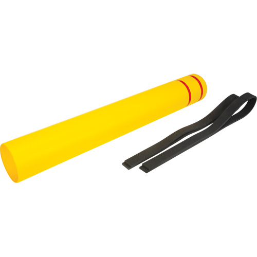 Capuchon en poly&eacute;thyl&egrave;ne pour borne de protection, 6-5/8" dia. x 52" l, Rouge/Jaune Ontario Safety Products