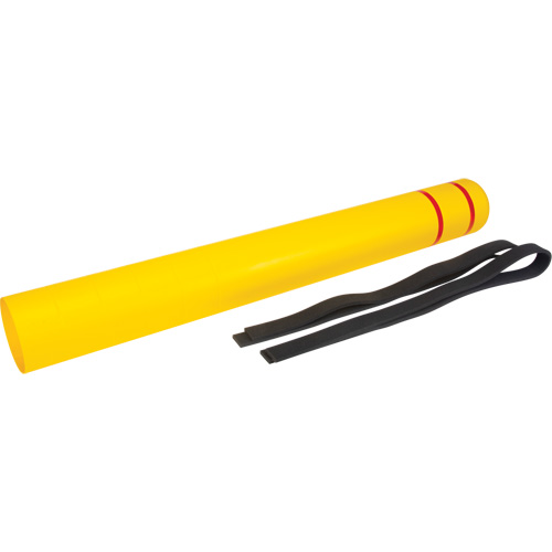 Capuchon en poly&eacute;thyl&egrave;ne pour borne de protection, 6-5/8" dia. x 60" l, Rouge/Jaune Ontario Safety Products