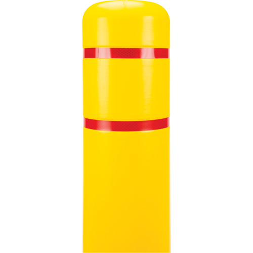 Capuchon en poly&eacute;thyl&egrave;ne pour borne de protection, 6-5/8" dia. x 60" l, Rouge/Jaune Ontario Safety Products