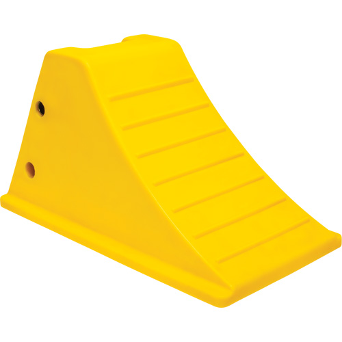 Cales de roue avec surface antid&eacute;rapante en aluminium, Polyur&eacute;thane, Jaune s&eacute;curit&eacute; OSHA, 11-1/4" la x 21" p x 12-1/4" h Ontario Safety Products