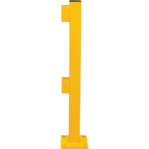 End Post for Light-Duty Guard Rails, Steel, 42" H, Safety Yellow Ontario Safety Products