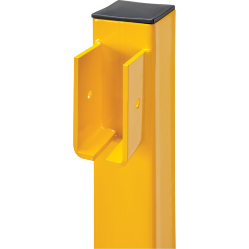 End Post for Light-Duty Guard Rails, Steel, 42" H, Safety Yellow Ontario Safety Products