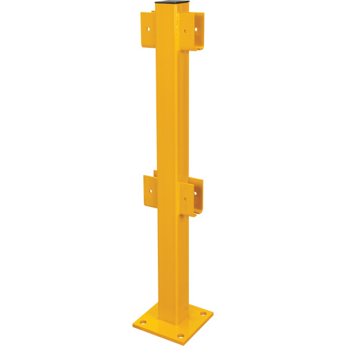 In-Line Post for Light-Duty Guard Rails, Steel, 42" H, Safety Yellow Ontario Safety Products