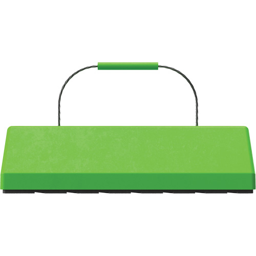 Checkers Safety SafeRay  Aircraft Wheel Chock with Cable Handle & Rubber Pad, Urethane, Fluorescent Green, 24" W x 8" D x 6" H Ontario Safety Products