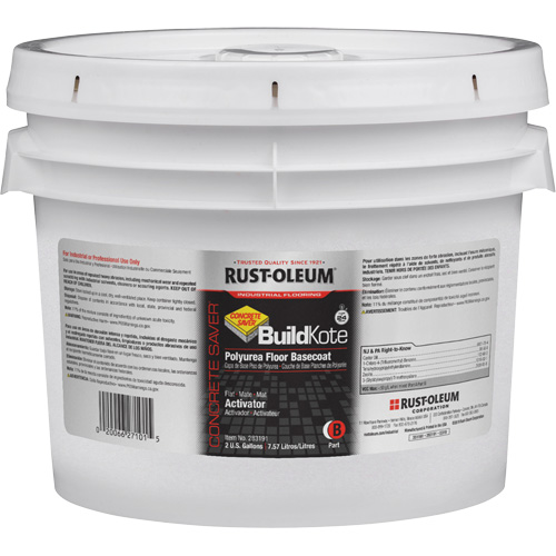 Concrete Saver&reg; BuildKote Polyurea Floor Coating Primer Part B, 2 Gal., Pail, Clear/Tint Base Ontario Safety Products