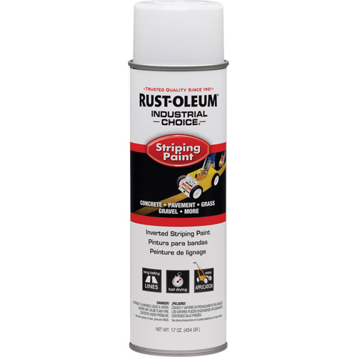 Peinture de traçage en a&eacute;rosol syst&egrave;me S1600 Industrial Choice applicable en position invers&eacute;e, Blanc, 18 oz, Canette a&eacute;rosol Ontario Safety Products