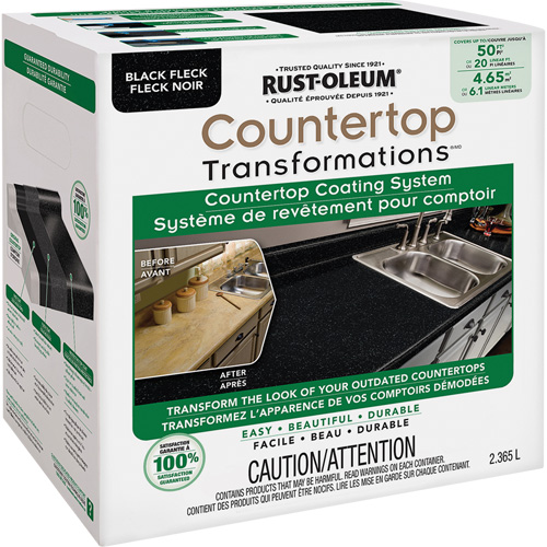 Syst&egrave;me de rev&ecirc;tement mouchet&eacute; pour comptoir Countertop Transformations, 2,37 L, Trousse, Tache noire Ontario Safety Products