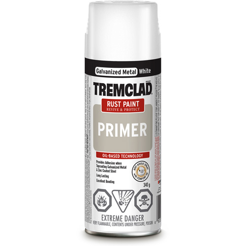 Couche de fond antirouille en vaporisateur Tremclad, Blanc galvanis&eacute;, Tr&egrave;s mat, Canette a&eacute;rosol Ontario Safety Products