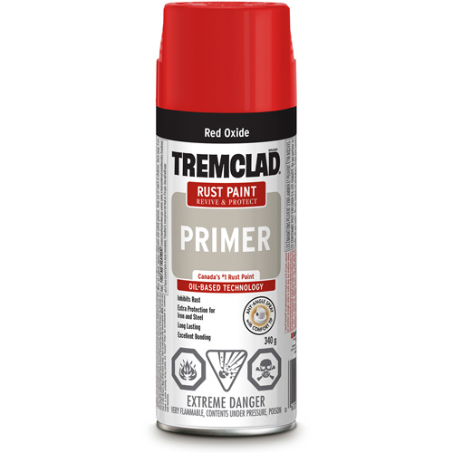 Couche de fond antirouille en vaporisateur Tremclad, Rouge oxyde, Tr&egrave;s mat, Canette a&eacute;rosol Ontario Safety Products