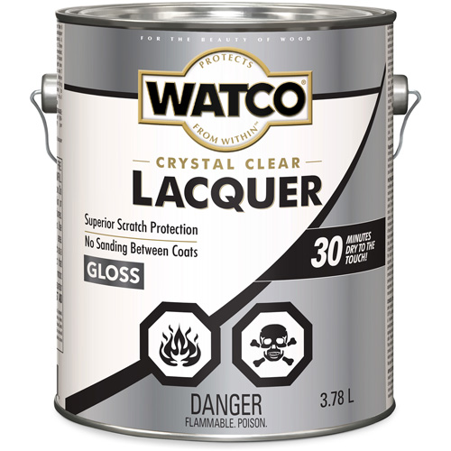 Watco&reg; Lacquer Wood Finish, 3.78 L, Clear, Gloss Ontario Safety Products