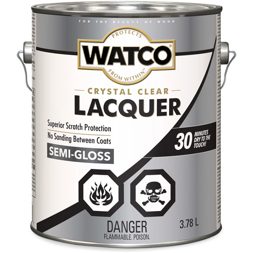 Watco&reg; Lacquer Wood Finish, 3.78 L, Clear, Semi-Gloss Ontario Safety Products