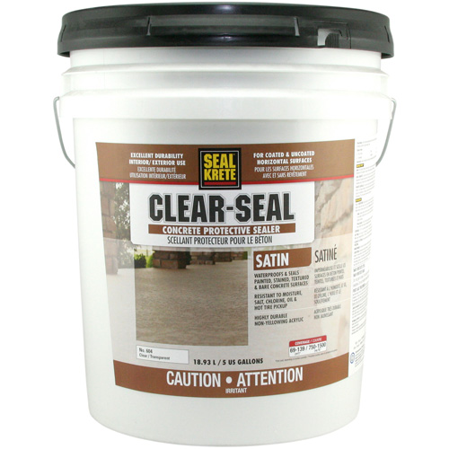 Seal-Krete&reg; Protective Sealer, 18.93 L, Water-Based, Satin, Clear Ontario Safety Products