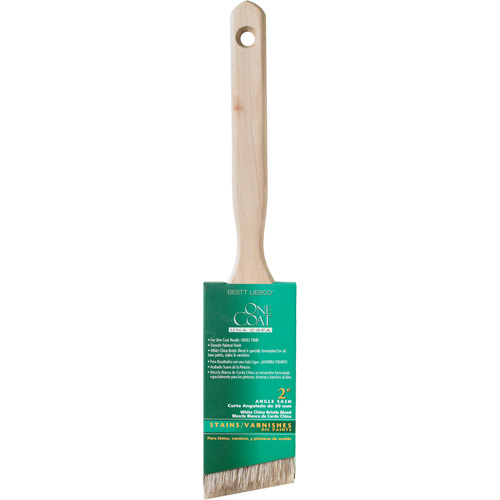 One Coat Angle Sash Brush, White China, Wood Handle, 2" Width Ontario Safety Products