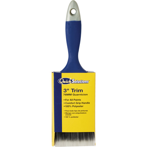 Quick Solutions Trim Brush, Polyester, Plastic Handle, 3" Width Ontario Safety Products