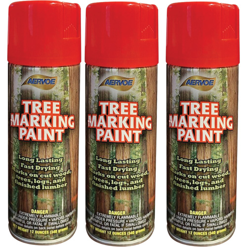 Peinture fluorescente pour marquer les arbres Aervoe 690, Rouge fluorescent, 16 oz Ontario Safety Products