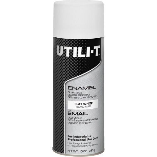 UTILI-T General Purpose Enamel Spray Paint, White, Flat Finish, 10 oz./283 g, Aerosol Can Ontario Safety Products