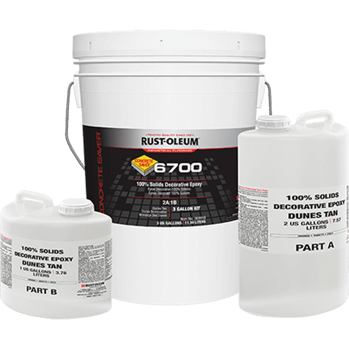 6700 100% Solids Decorative Epoxy, 3 gal., Epoxy-Based, High-Gloss, Beige Ontario Safety Products