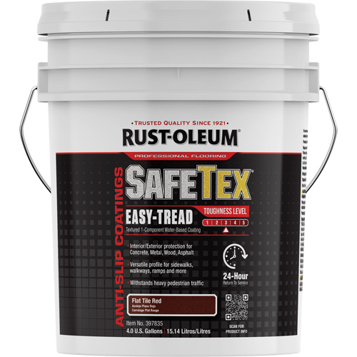 Rev&ecirc;tement d'acrylique SafeTex Easy-Tread, 4 gal., &agrave; l'eau, Fini mat profond/Textur&eacute;, Rouge Ontario Safety Products