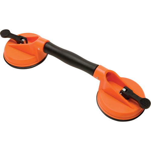 Manually Operated Hand Vacuum Cups - Double Handcup-Swivel, 50 lbs. Capacity, 4-5/8", Lever, 13" Handle Length Ontario Safety Products