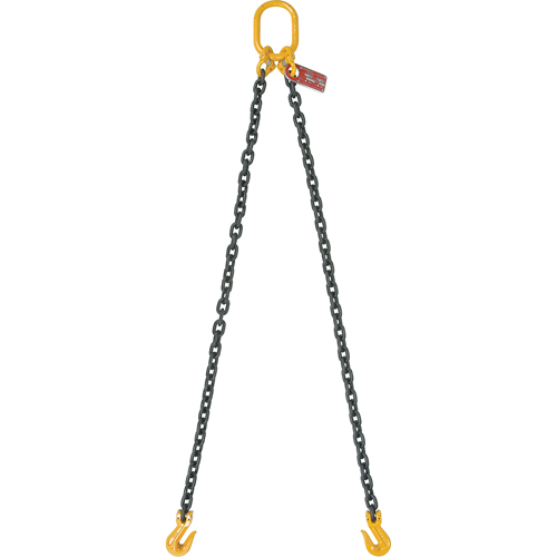 &eacute;lingues en chaîne, chaîne 80, Double branches, crochets Oblong et &eacute;chappement, 1/2" x 8' Ontario Safety Products