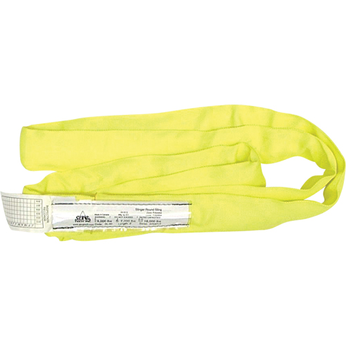 &eacute;lingue ronde en polyester pour &eacute;lingueur, Jaune, 1" la x 12' lo, 9000 lb Charge verticale Ontario Safety Products