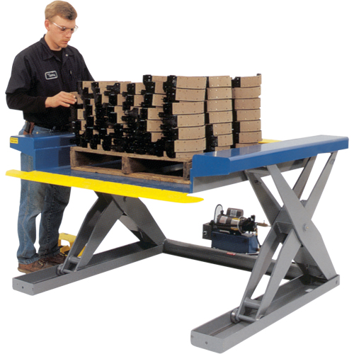 Tables &eacute;l&eacute;vatrices hydrauliques pr&egrave;s du sol, Acier, Capacit&eacute; de 4000 lb Ontario Safety Products