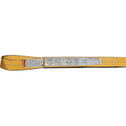 &eacute;lingues de levage en nylon, Pli Simple, Oeillet double, Type 3, 4" la x 3' lo, Limite de charge verticale 6200 lb Ontario Safety Products