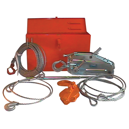 Palan &agrave; c&acirc;ble d'acier Tirfor TU17 en ensemble de r&eacute;cup&eacute;ration, Diam&egrave;tre du fil 5/16", Capacit&eacute; 2000  lb (1 tonne) Ontario Safety Products