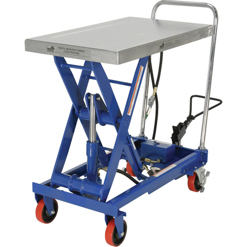 Table &eacute;l&eacute;vatrice &agrave; ciseaux hydraulique pneumatique, Acier, 32-1/2" lo x 19-3/4" la, Cap. 1000 lb Ontario Safety Products
