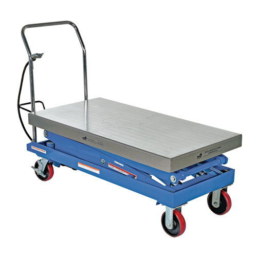 Table &eacute;l&eacute;vatrice &agrave; ciseaux hydraulique pneumatique, Acier, 47-1/4" lo x 24" la, Cap. 1500 lb Ontario Safety Products