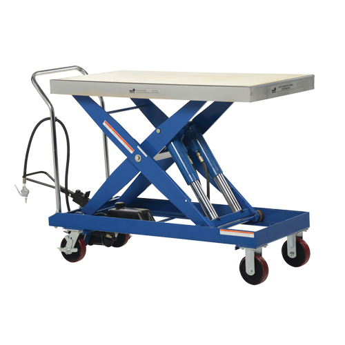 Table &eacute;l&eacute;vatrice &agrave; ciseaux hydraulique pneumatique, Acier, 47-1/2" lo x 24" la, Cap. 2000 lb Ontario Safety Products