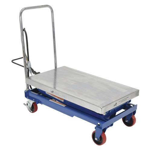 Table &eacute;l&eacute;vatrice &agrave; ciseaux hydraulique pneumatique, Acier, 35-1/2" lo x 20" la, Cap. 800 lb Ontario Safety Products