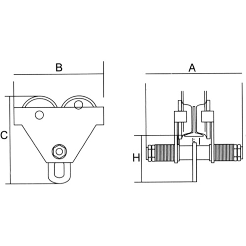 Adjustable Trolley with Safety Plates, 10000 lbs. (5 tons) Ontario Safety Products