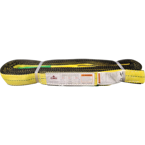 Polyester Web Sling, Double Ply, Twisted Eye, Type 4, 2" W x 20' L, 6400 lbs. Vertical Cap. Ontario Safety Products