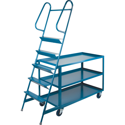 Stock Picking Carts, Steel, 24" W x 64" D, 3 Shelves, 1200 lbs. Capacity Ontario Safety Products