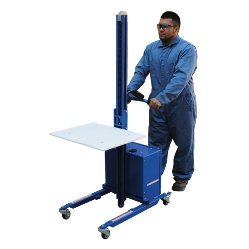 Gerbeur &agrave; plateforme &agrave; &eacute;l&eacute;vation rapide, M&eacute;canisme &eacute;lectrique, Capacit&eacute; de 175 lb, Levage max de 57" Ontario Safety Products