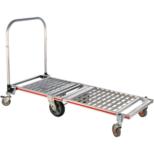 Chariot &agrave; plateforme repliable &agrave; six roues, Aluminium, 1550 lb, 61-7/8" lo x 23-1/4" la, Hauteur 39" Ontario Safety Products
