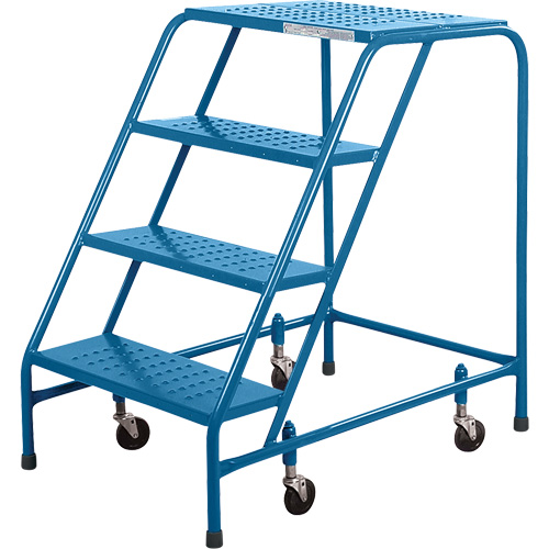 Escabeau roulant CSA, 4 marches, Largeur de la marche 22", Hauteur de la plateforme 37", Acier Ontario Safety Products