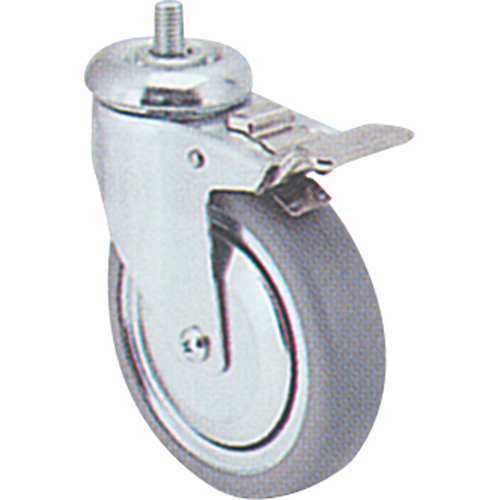 Roulette zingu&eacute;e, Pivotant avec frein, Diam&egrave;tre 3" (76 mm), Capacit&eacute; 180 lb (82 kg) Ontario Safety Products