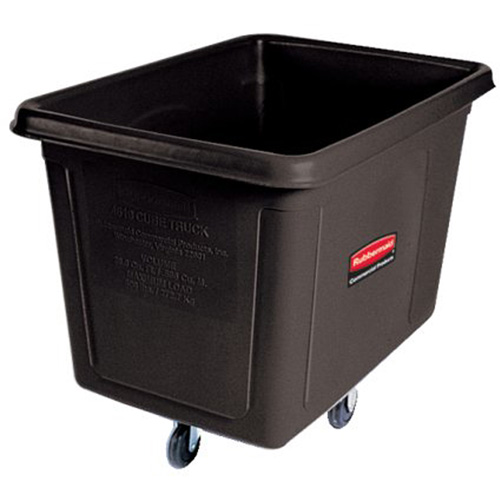 Chariot cubique, Plastique recycl&eacute; noir, 38" lo x 26" la x 28" h, Volume 8 pi³, Capacit&eacute; 300 lb Ontario Safety Products