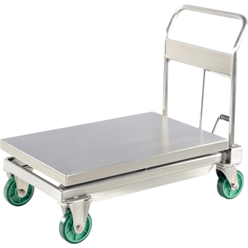 Hydraulic Scissor Lift Table, 35-1/2" L x 19-3/4" W, Stainless Steel, 1100 lbs. Capacity Ontario Safety Products