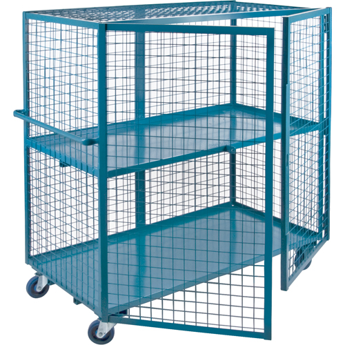 Wire Mesh Truck, 2 Tiers, 51" L x 32" W x 62.5" H, 1200 lbs. Cap. Ontario Safety Products