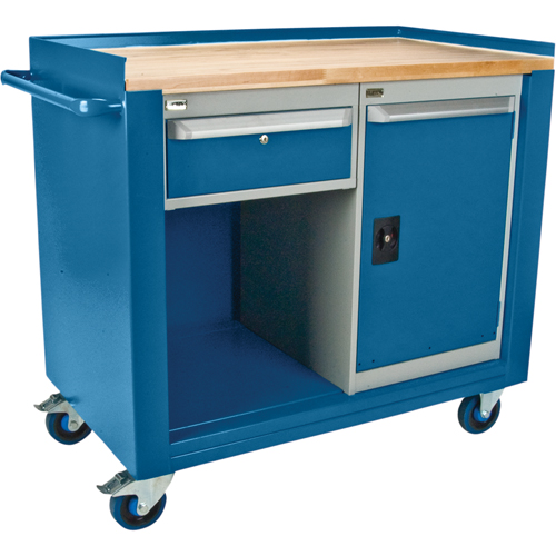 Industrial Duty Mobile Service Workbenches, Wood Surface Ontario Safety Products