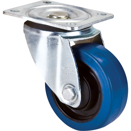 Blue Caster, Swivel, 4" (101.6 mm), Rubber, 350 lbs. (158.8 kg.) Ontario Safety Products