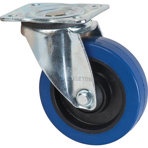 Blue Caster, Swivel, 5" (127 mm), Rubber, 400 lbs. (181 kg.) Ontario Safety Products