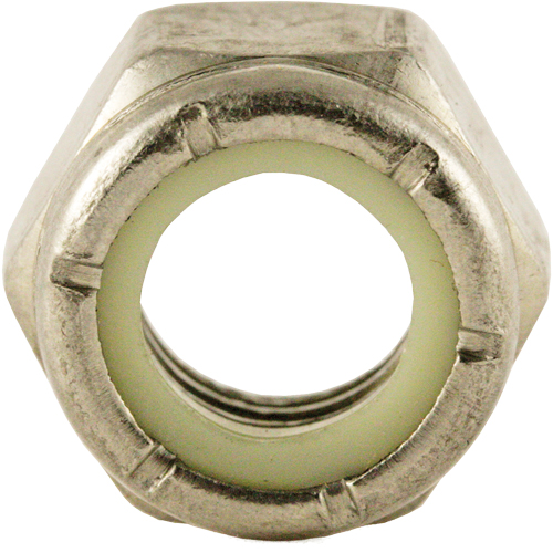 Nylon Lock Nut, 1/4" Dia., Stainless Steel, Fine Ontario Safety Products