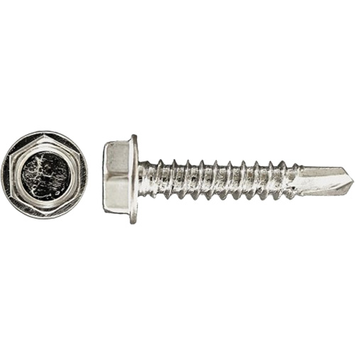 100-Piece Drill-X&reg; Hex HD Tapping Screws, #12 Dia., 1-1/4" L, Zinc Plated Ontario Safety Products