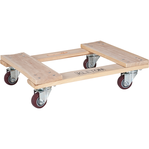 Hardwood Dolly, Polyurethane Wheels, 900 lbs. Capacity, 18" W x 24" D x 7" H Ontario Safety Products
