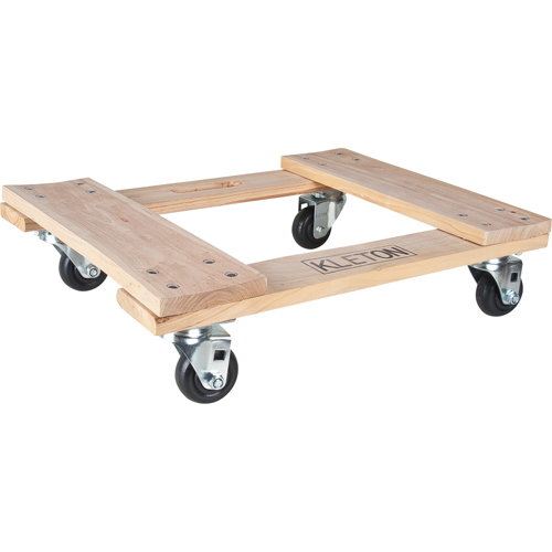 Hardwood Dolly, Polyolefin Wheels, 1000 lbs. Capacity, 18" W x 24" D x 7" H Ontario Safety Products